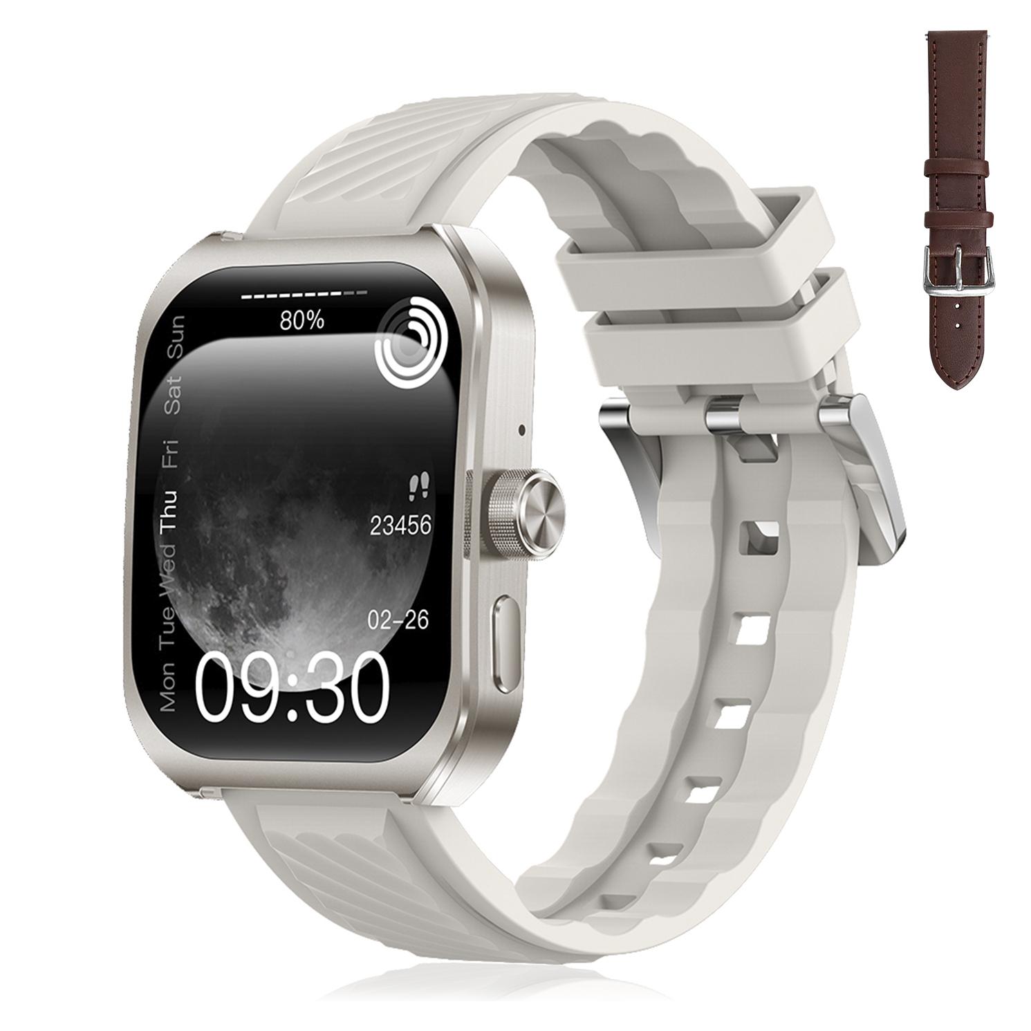 DAM Smartwatch Z88 Pro doble pulsera. Funciones outdoor, llamadas BT, notificaciones push. Funciones deportivas + salud. 5,2x1,2x4,1 Cm. Color: Plata