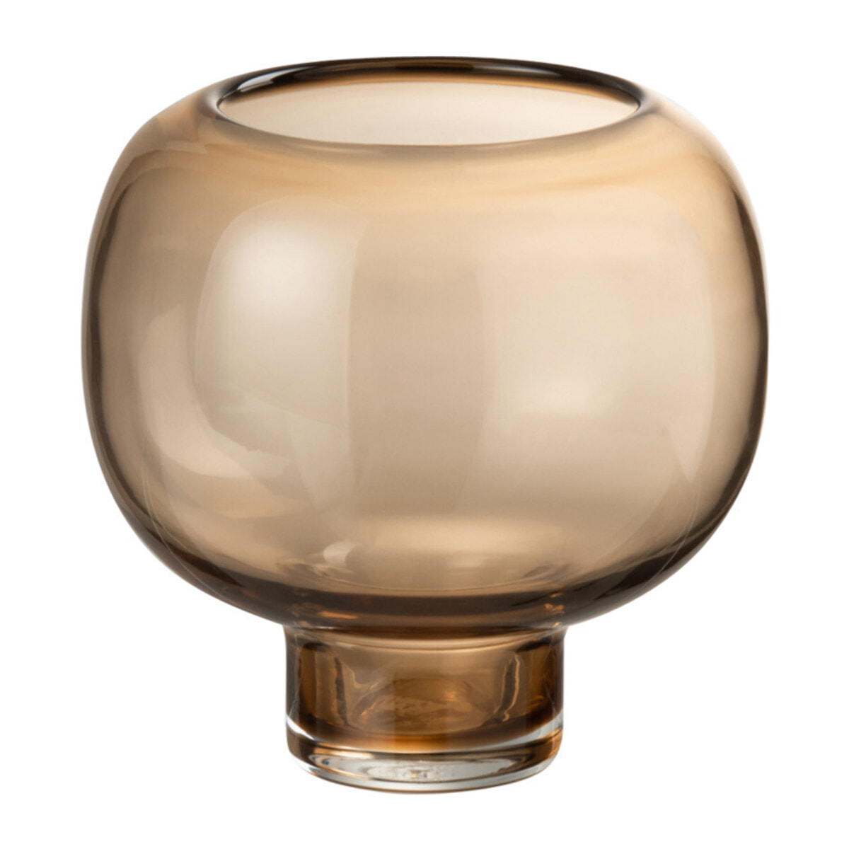J-line vase Sur Pied Rond - verre - marron clair - small - Ø 14.5 cm