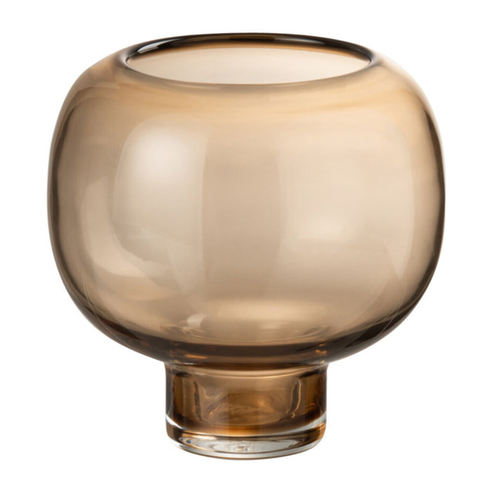 J-line vase Sur Pied Rond - verre - marron clair - small - Ø 14.5 cm