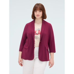 Fiorella Rubino - Blazer in jersey con maniche a tre quarti - Bordeaux