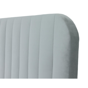 Stuart - lit coffre - 140x200 cm - sommier inclus - en velours - Gris