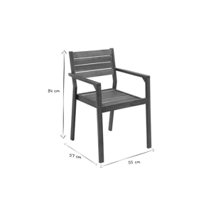 Fauteuils de jardin empilables en bois massif (lot de 2) CANOPEE