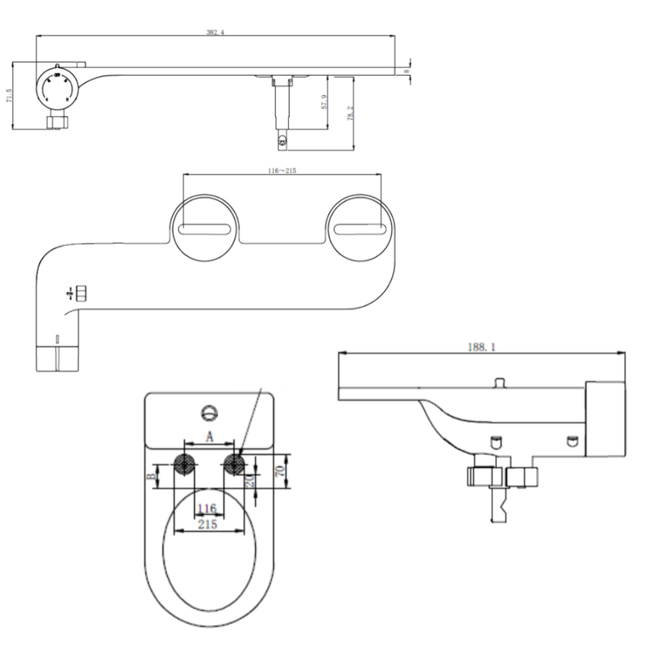Bidet universel pour abattant de WC, blanc (EASYBIDET)