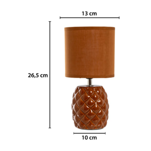 Lampada Da Tavolo Comodino Ricaricabile Accensione On/Off Modello Nasso Arancione