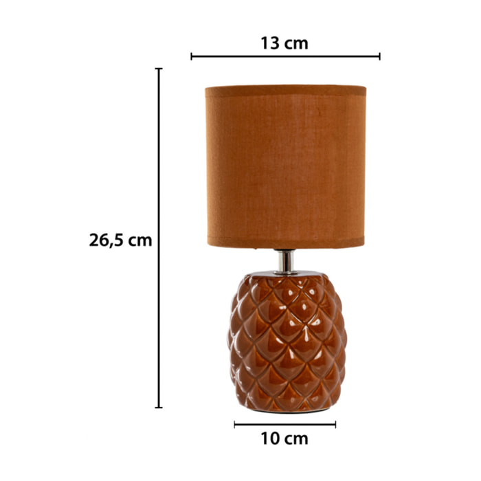 Lampada Da Tavolo Comodino Ricaricabile Accensione On/Off Modello Nasso Arancione