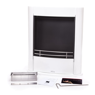 Chimenea de etanol de suelo en acero blanco TANTALO PURLINE