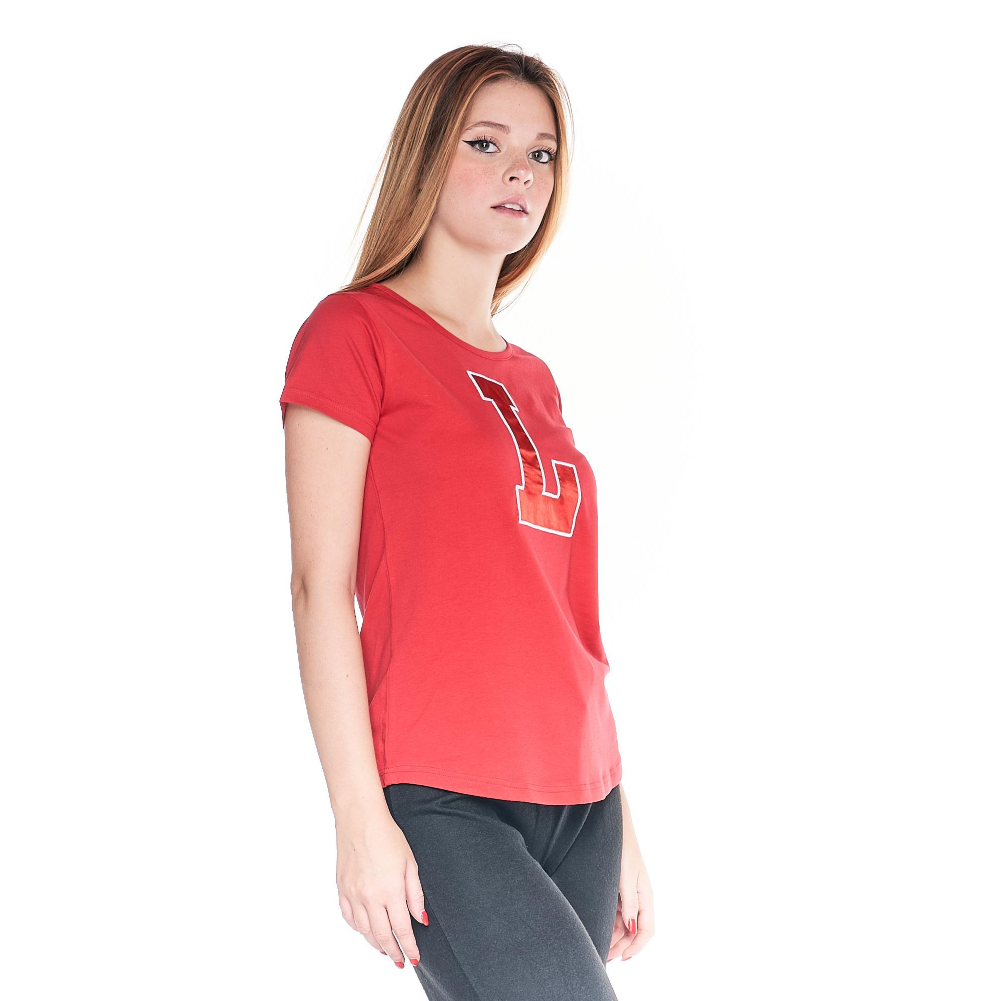 T-shirt da donna maniche corte 'L' College