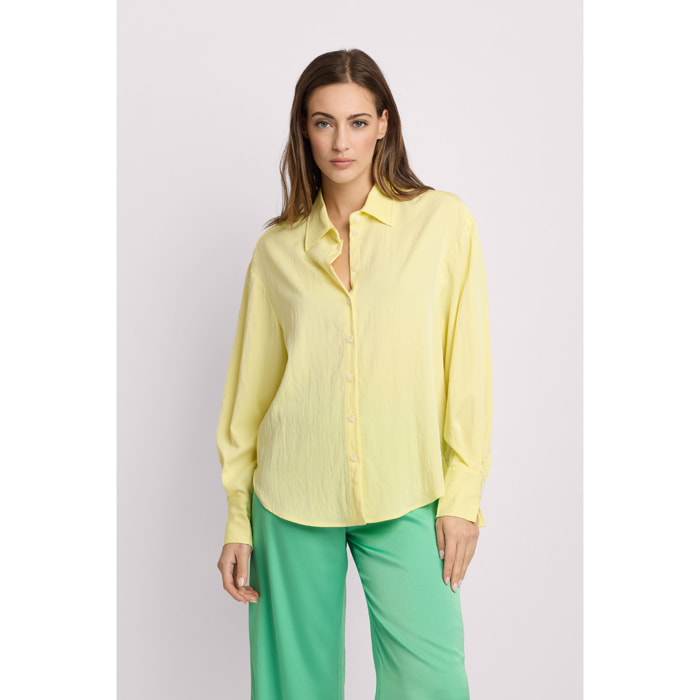 Kocca - Camicia con fondo stondato Donna, Tinta unita, Colletto di camicia