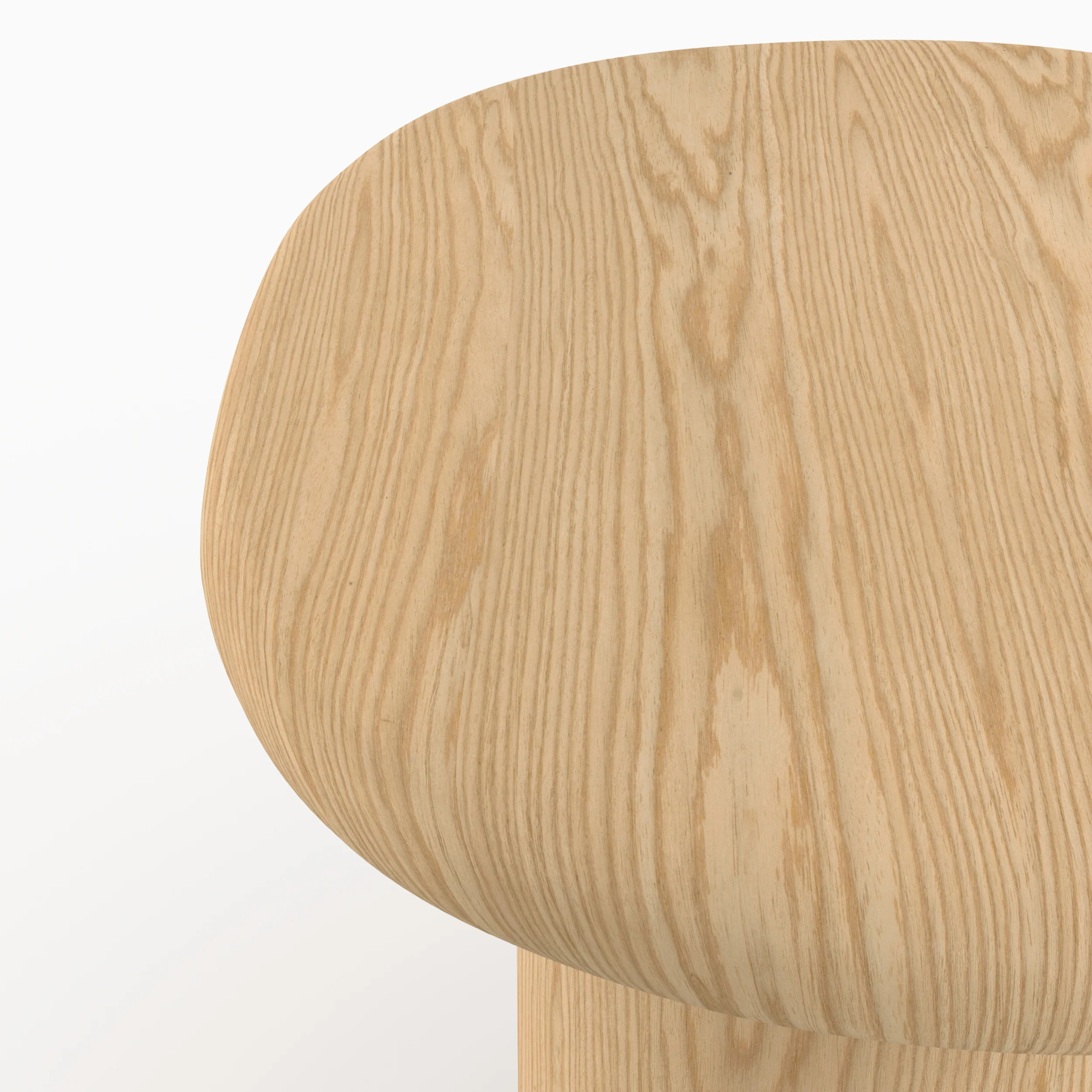 Table d'appoint en placage chène blanc, D48,5 cm - Nubia