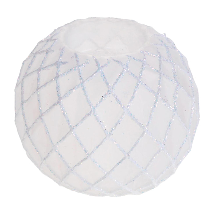 Portatealight con decoro - Pezzi 6 - BIANCO - Bianchi Dino SpA