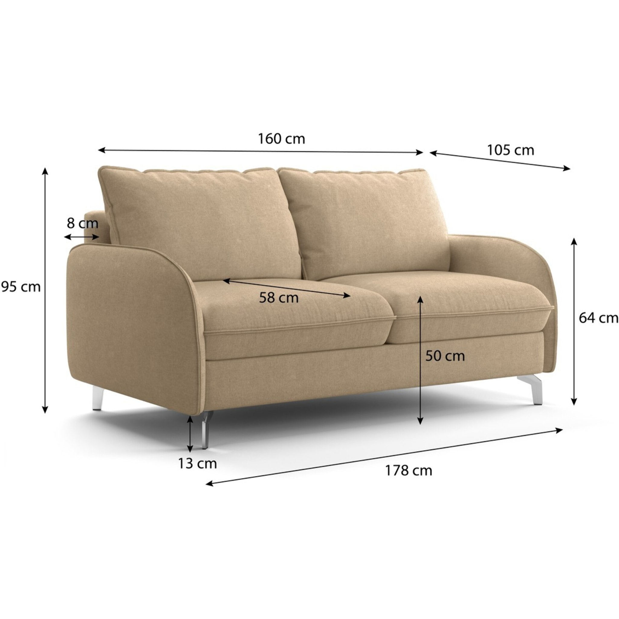 Canapé droit convertible 3 places en tissu chenille - ouverture express - NOVOLI