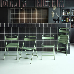 Chaise de jardin pliante acier (lot de 4) AMÉLIA