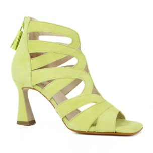 Sandalia de fiesta con tiras cruzadas. Tacón de 7 cm