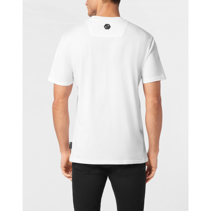 PHILIPP PLEIN Camiseta de cuello redondo y manga corta COURSIVE