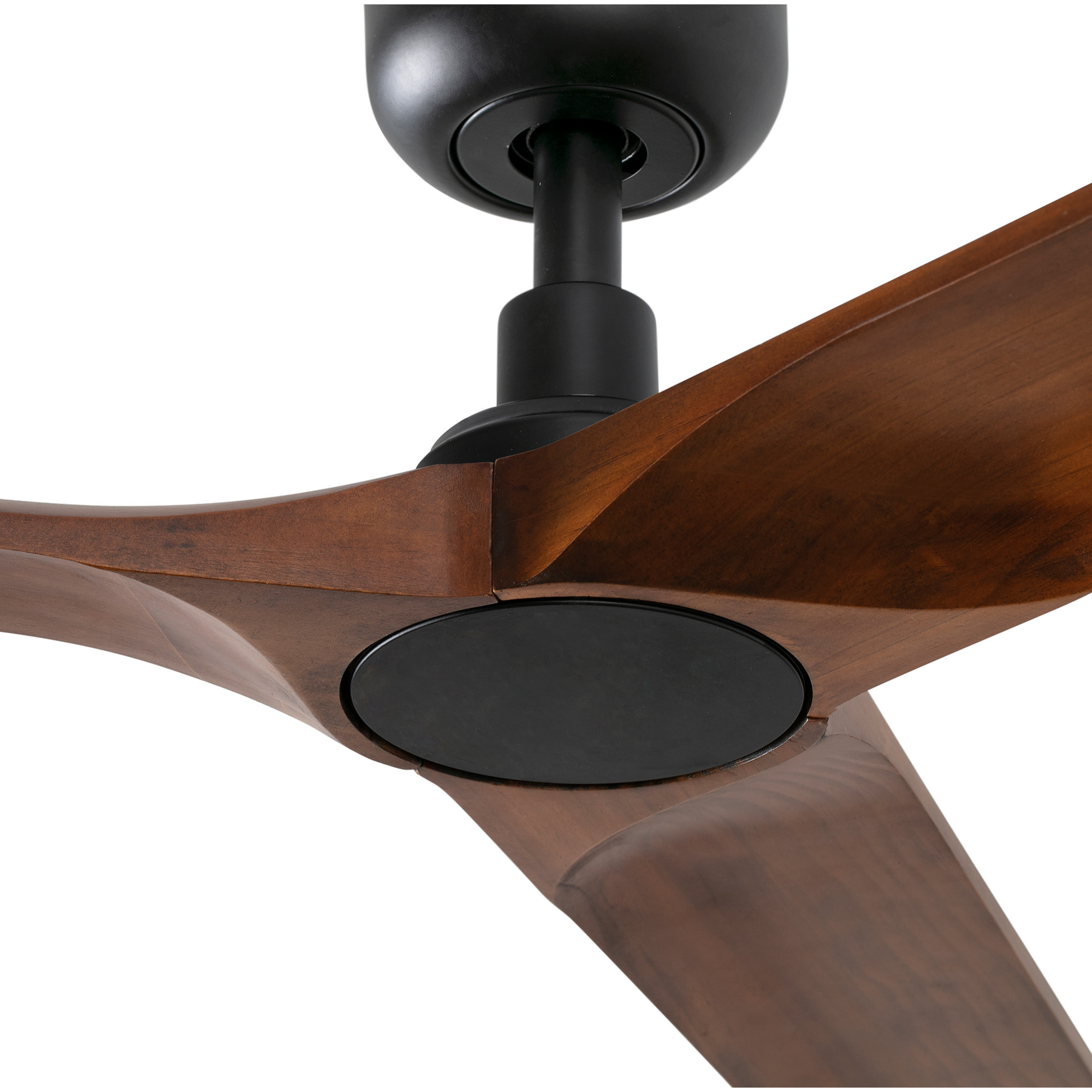 HEYWOOD M Ventilador negro/madera oscura DC