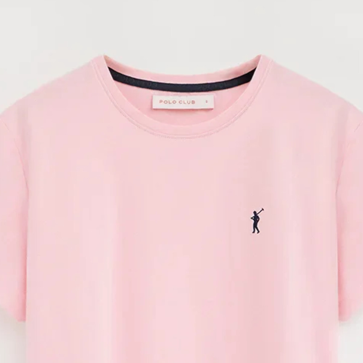 Camiseta rosa de manga corta y cuello redondo con bordado Rigby Go