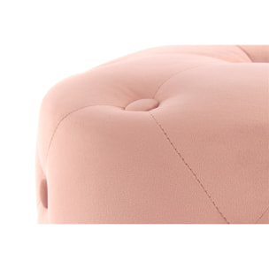 Pouf capitonné Piano in velluto rosa antico