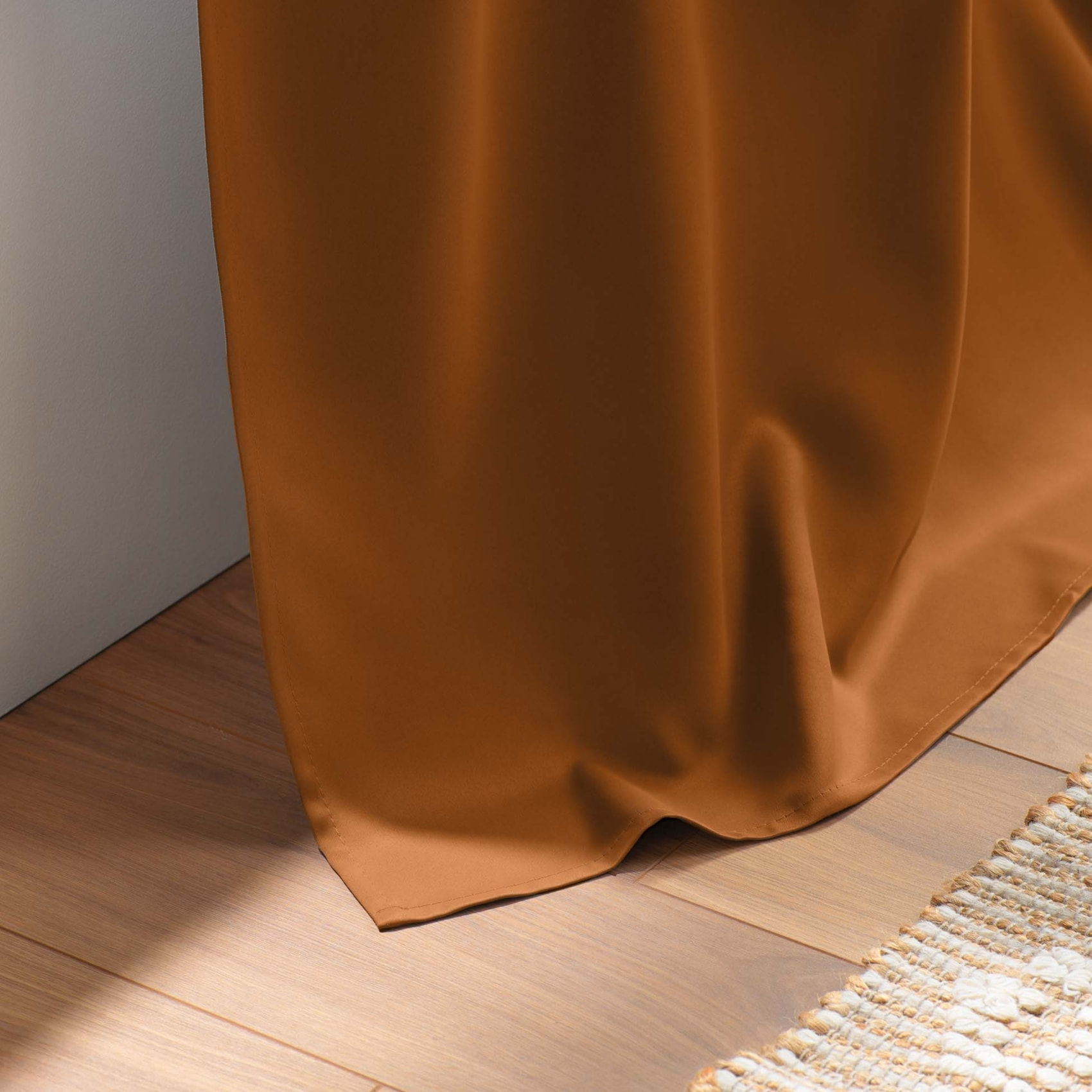 Rideau court obscurcissant 90 % adapté radiateur - Orange Foncé