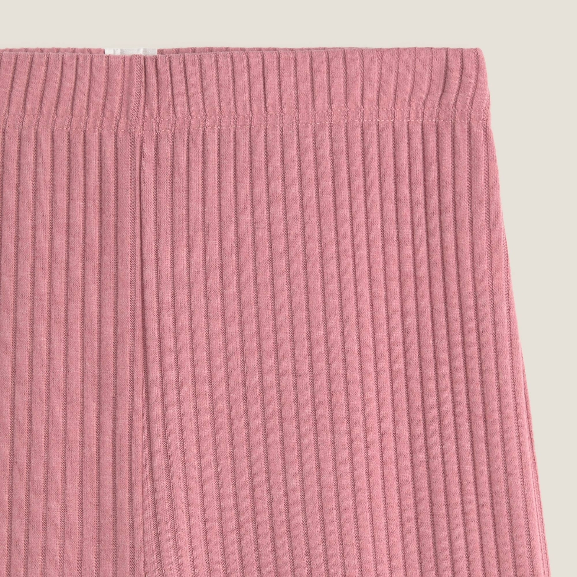 Pantalón de punto canalé Sisa color rosa Poliéster