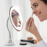 Specchio di Aumento LED con Braccio Flessibile e Ventosa Mizoom - Bianco - ABS, Vetro e Metallo - 2