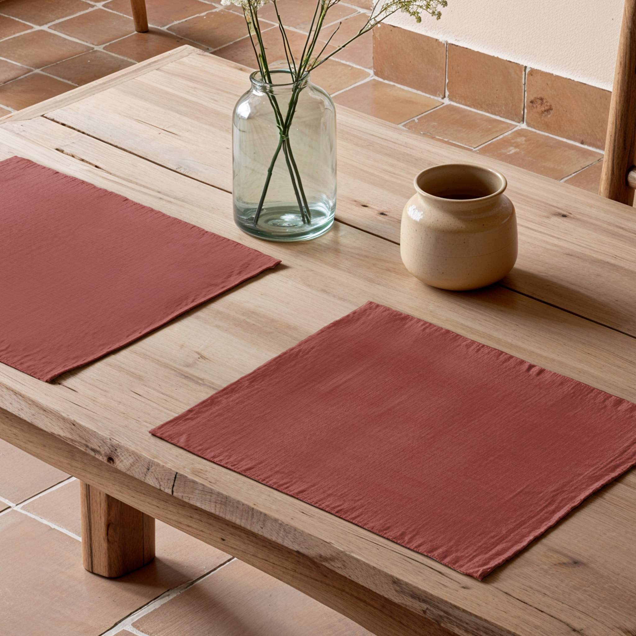 Pack de dos manteles individuales BRIA TERRACOTA