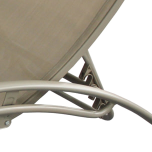 Transat ajustable et empilable avec pieds en acier capuccino VERGARA