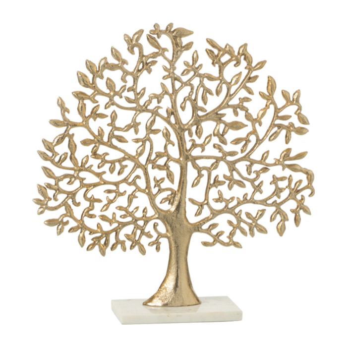 J-Line décoration Arbre Feuille - aluminium - or - small