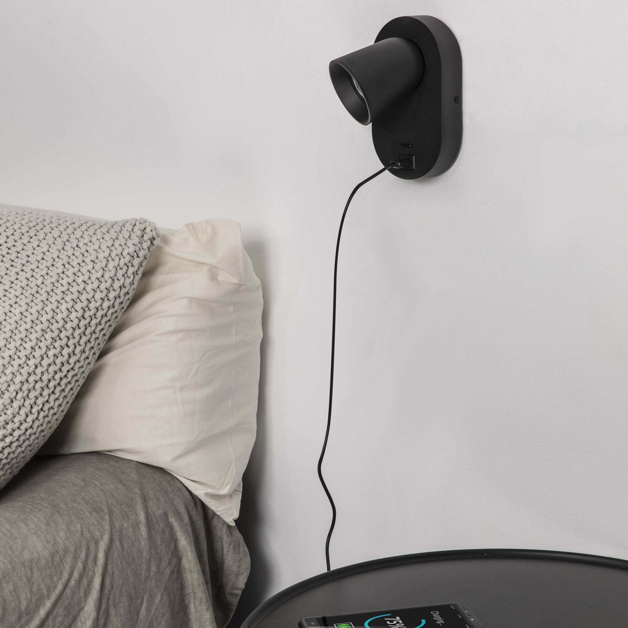 CORB USB C Applique noire GU10