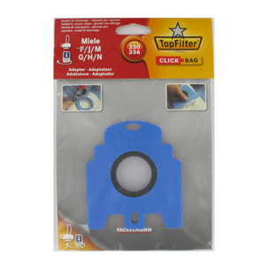 Boite de 4 sacs aspirateurs universels Top Filter avec Adaptateur Click Bag pour aspirateurs Miele 330 à 336