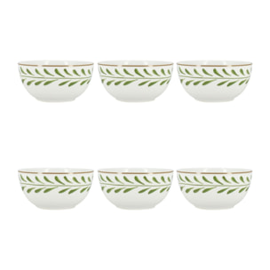 Lot de 6 bols 45cl en porcelaine à motif citron LEMON