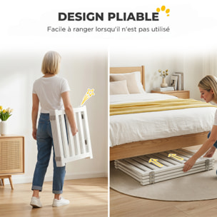 Barrière de sécurité chien pliable modulable autoportante avec porte max. 205 x 60 cm MDF blanc
