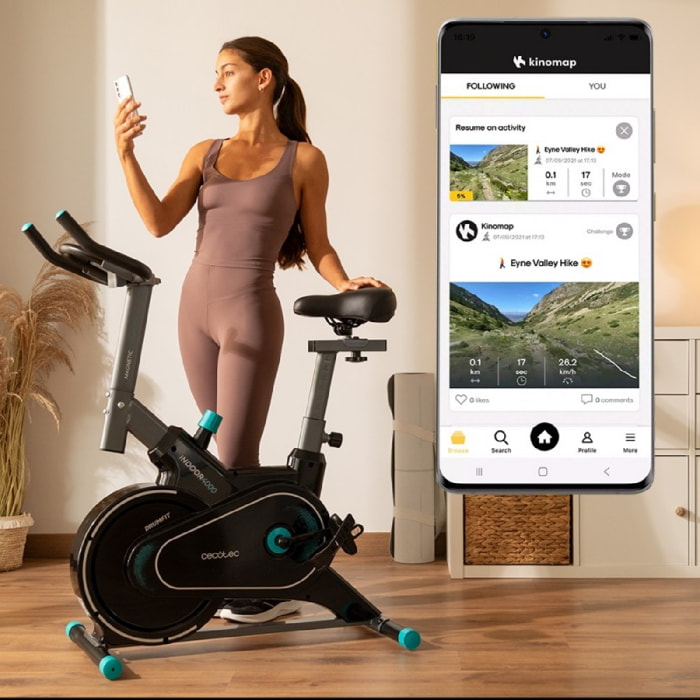Cecotec Vélo d'appartement Drumfit Indoor 4000 Magnetic Connected