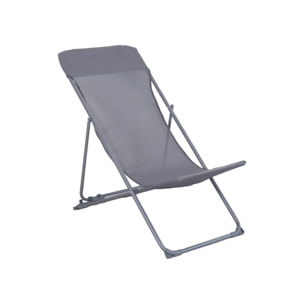 Lot de 4 chaises pliantes LIVORNO en acier / textilene. anthracite. 83 x 88 x 95 cm