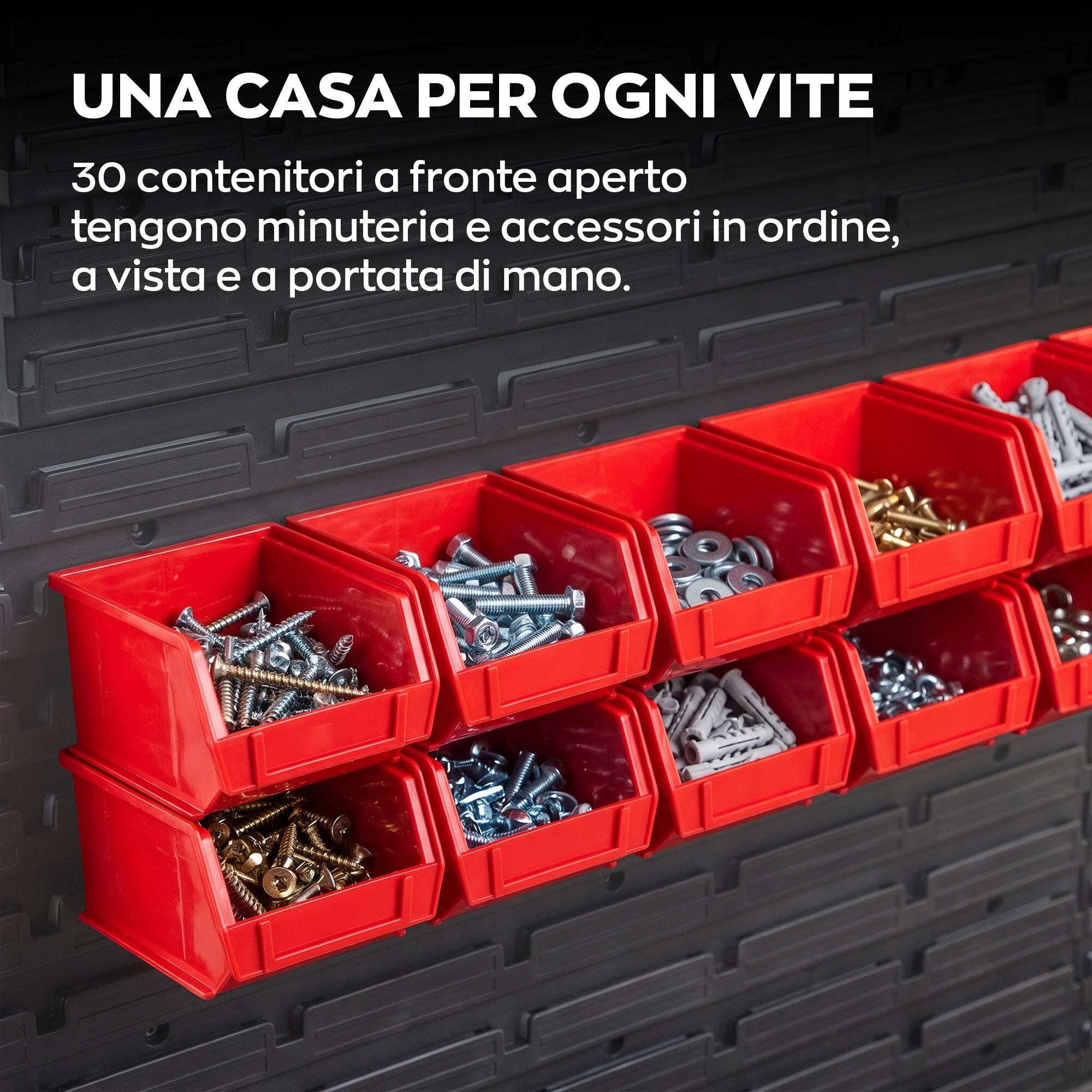 Peg Large - 6 Pannelli Forati Portautensili da Officina 98 Pezzi Porta attrezzi Portaoggetti da Parete in Metallo Nero