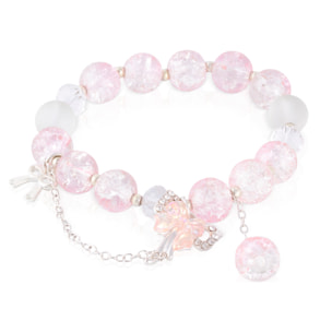 Set de 6 pulseras elásticas con cuentas de cristal y diseños amarillo, rosa, negro, azul, morado y multicolor.