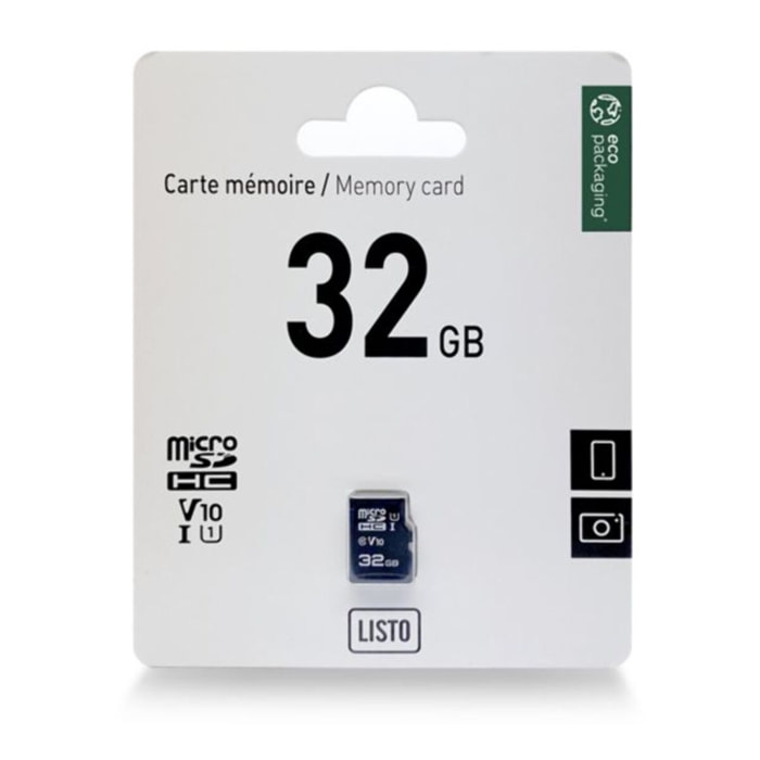 Carte Micro SD LISTO 32Go micro SDHC