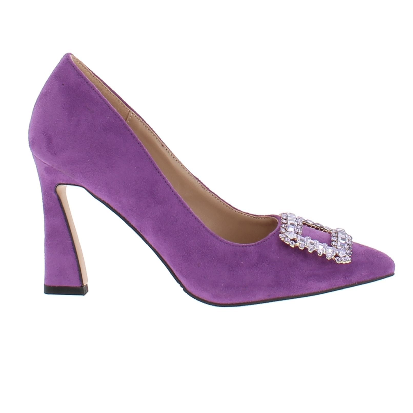 Marina Galanti Scarpe Donna Stiletto Pumps Spool Heeled 90 with Silver Horsebit MG W24A064 Viola