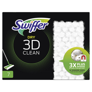 12x7 Lingettes Sèches 3D Clean Swiffer