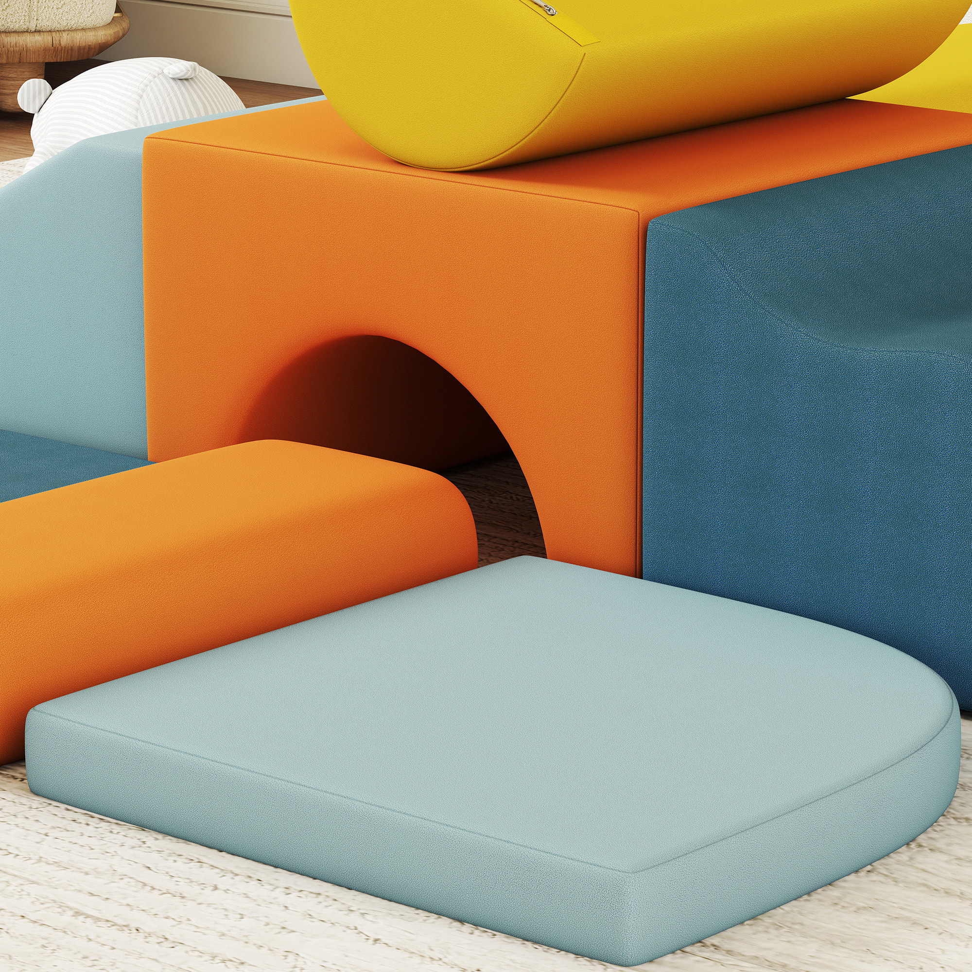Parcours motricité bébé 9 pièces en mousse tissu déhoussable