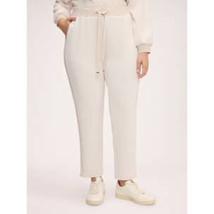 Fiorella Rubino - Jogger in misto modal con coulisse - Bianco