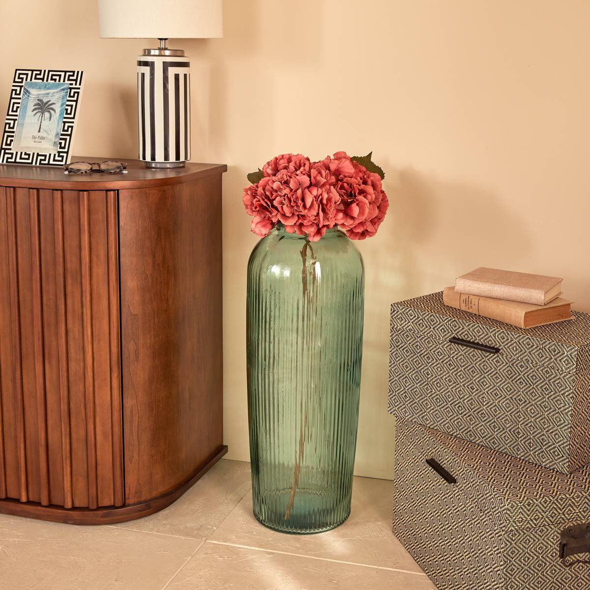 Vase Luz H72cm en verre vert