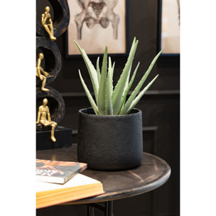 J-Line cache-pot Potine - ciment - noir - large - Ø 19 cm