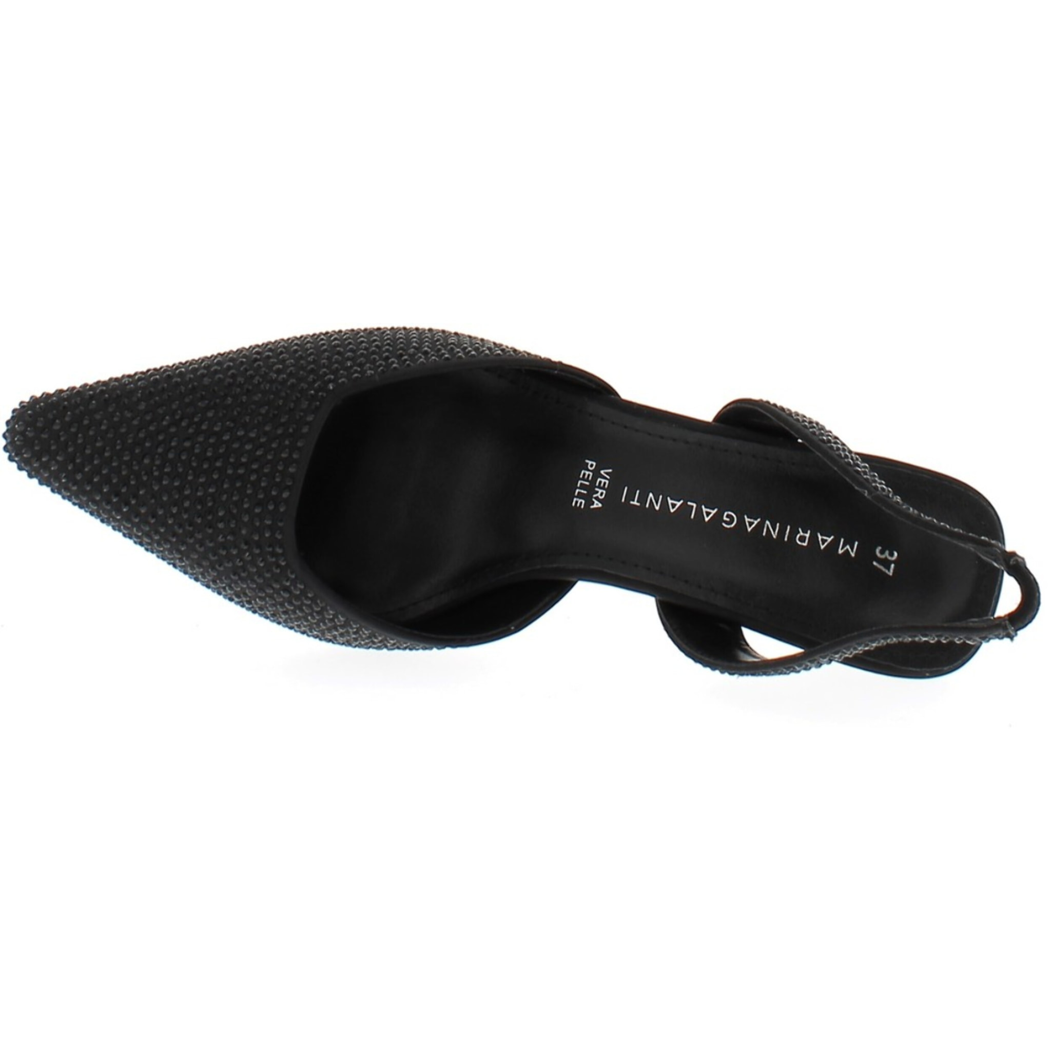 Marina Galanti Scarpe Donna Micro-strass Decollete Slingback Heeled 60 MG 1A122 Black