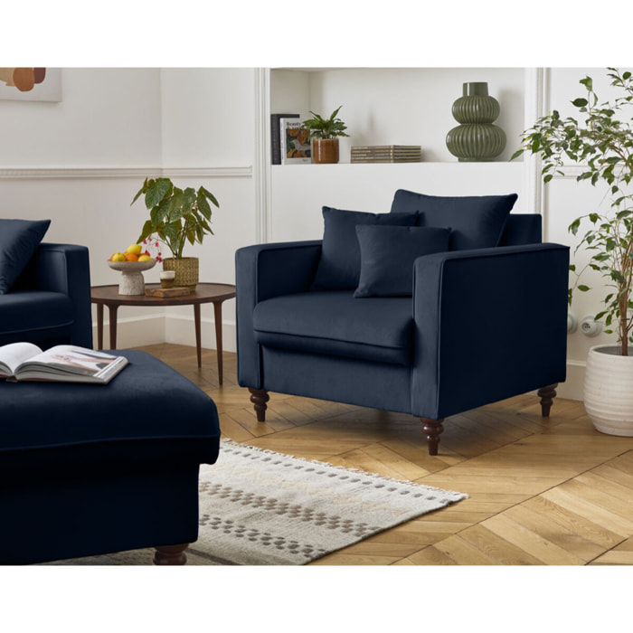 Flamingo - fauteuil en velours - Bleu