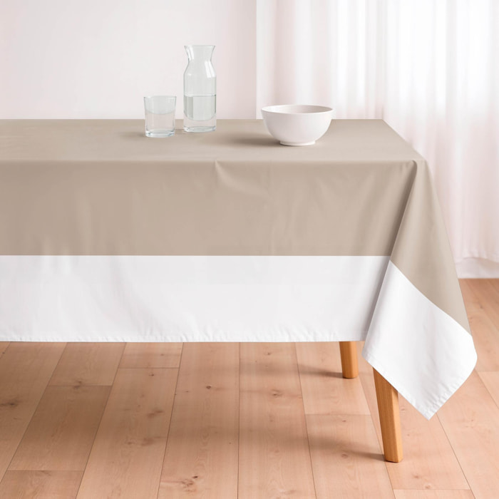 Nappe anti-taches DUO BEIGE - en 100 % coton