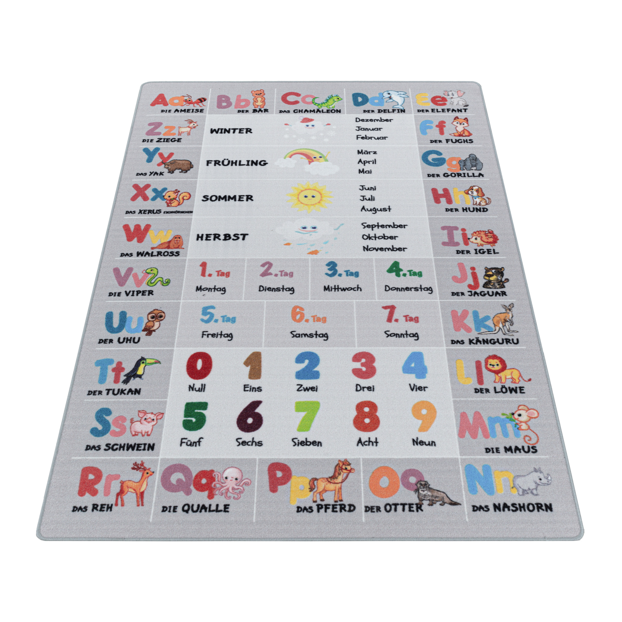 PLAY - Tapis enfant éducatif gris - PLA2904GRI