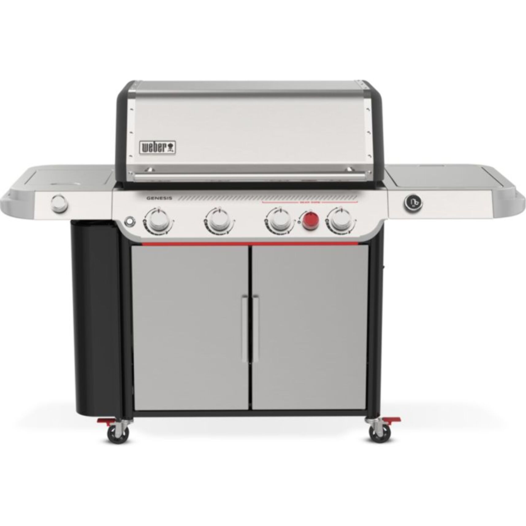 Barbecue gaz WEBER Genesis SP-435 4 brûleurs réchaud latéral thermomètre digital sur chariot, 86x48 cm