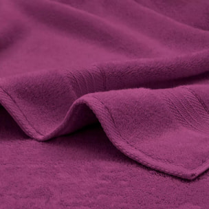 Drap de douche pur coton 550 g/m² uni violet Elea raisin