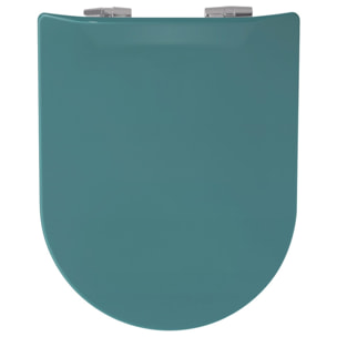 Abattant uni wood slim double avec descente assistée - Bleu Foncé