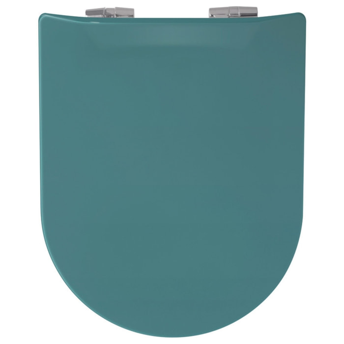 Abattant uni wood slim double avec descente assistée - Bleu Foncé